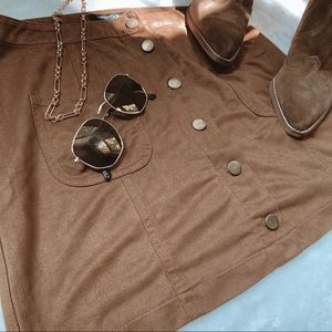 Brown suede skirt